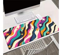 Gaming Mouse Mat Star Curve, Large mouse Pad 600x400mm Thickness 3MM, Improved Precision and Speed, Non-Slip Base Mousepad with Stitched Edges for Gaming, Office & Home