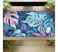Gaming Mouse Mat Tropical Leaf, Large mouse Pad 600x400mm Thickness 3MM, Improved Precision and Speed, Non-Slip Base Mousepad with Stitched Edges for Gaming, Office & Home