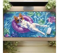 Gaming Mouse Mat Vacation Dog, Large mouse Pad 1200x600mm Thickness 2MM, Improved Precision and Speed, Non-Slip Base Mousepad with Stitched Edges for Gaming, Office & Home