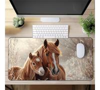 Gaming Mouse Mat Winter Horse, Large mouse Pad 1500x800mm Thickness 3MM, Improved Precision and Speed, Non-Slip Base Mousepad with Stitched Edges for Gaming, Office & Home