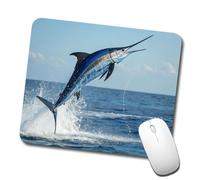 Gaming Mouse Pad Blue Marlin Fish Leaping out of Water Portatile Mouse Pad Soffice Accessori Gaming per Pc Mac Laptop 10X12In