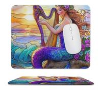 Gaming Mouse Pad Fish Playing Harp Sunrise Colorful Beautiful Multifunzione Mouse Mat Confortevole Desk Mat per Laptop Computer Ufficio 10X12In