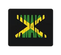Gaming Mouse Pad Jamaica Text with Jamaican Flag Confortevole Tappetino Mouse Gaming Lavabile Accessori Gaming per Sensori da Gioco Mac Ufficio 10X12In