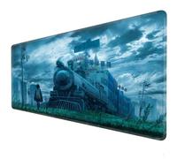 Gaming mouse pad, mouse pad XXL - Anime mousepad - sewn edge - anti slip base - suitable for gaming mousepad, office, computer keyboard pad, 90 × 40cm cloudy train girl