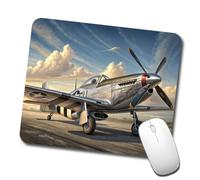 Gaming Mouse Pad P-51 Horses WWII Us Fighter Plane Lavabile Mouse Mat Confortevole Accessori Gaming per Pc Mac Computer 10X12In
