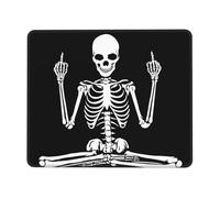 Gaming Mouse Pad Sitting Skeleton Shows The Middle Finger Multifunzione Tappetino per Mouse da Gioco Bordi Cuciti Mousepad per Laptop Pc Sensori da Gioco 10X12In