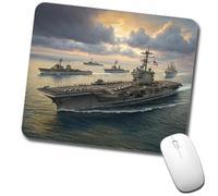Gaming Mouse Pad Us Navy Carrier Strike Group At Sea Illustration Soffice Tappetino Scrivania Durevole Accessori Gaming per Sensori da Gioco Pc Gaming 10X12In