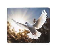 Gaming Mouse Pad White Dove Flying in The Sun Bordi Cuciti Tappetino per Mouse da Gioco Multifunzione Accessori Gaming per Ufficio Gaming Mac 10X12In