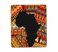 Gaming Mousepad, African Map Black History Afro African Prid Mouse Pad Base In Gomma Tappetino Da Gaming Lavabile Tappetino Mouse Gaming Per Computer Notebook 25X30Cm