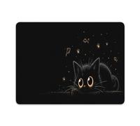 Gaming Mousepad Curious Kitten in A Magical Night Sky Black Tappetino per