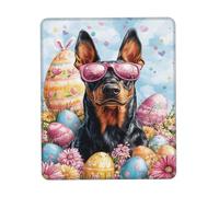 Gaming Mousepad, Doberman Dog Happy Easter Day Puppy Dog Gaming Tappetino Mouse Pratica Tappetino Mouse Gaming Antisfilacciamento Tampone Per Mouse Per Gamers Computer 25X30Cm