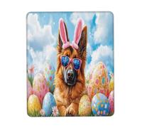 Gaming Mousepad, Happy Easter Day Shepherd German Dog Puppy Dog Gaming Tappetino Mouse Ergonomico Tappeto Mouse Personalizzato Mouse Pad per Laptop Casa 25X30Cm
