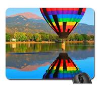 Gaming Mousepad, Hot Balloon Reflection Pikes Peak Mountain Mouse Pad Liscia Tappetini Mouse Bordi Cuciti Tappetino per Mouse per Notebook Laptop 25X30Cm