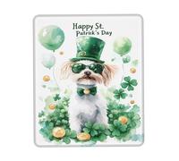 Gaming Mousepad, Maltese Dog Happy St. Patrick'S Day Puppy Dog Mouse Pad Base In Gomma Tappetini Per Il Mouse Antisfilacciamento Gaming Tappetino Mouse Per Pc Gaming 25X30Cm