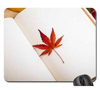 Gaming Mousepad, Maple Leaves Book Reading Dear Diary Bookcase Mouse Pad Antipolvere Gaming Tappetino Mouse Bordi Cuciti Tappetini per Il Mouse per Computer Casa 25X30Cm