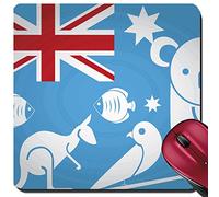 Gaming Mousepad, The Australia Flag With Some White Sillhouettes Of Animals Tappetino Mouse Pratica Tappetino Mouse Gaming Antisfilacciamento Mousepad Per Gaming Ufficio 25X30Cm