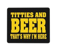 Gaming Mousepad, Titties Beer That's Why I'm Here Mouse Pad Ergonomico Tappetino Mouse Pad Personalizzato Tappeto Mouse per Computer Notebook 25X30Cm