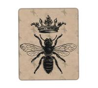 Gaming Mousepad, Vintage Qu-En Crown Vitruvian Bee Qu-En Tappeto Mouse Pratica Mouse Pad Lavabile Tappetini Mouse per Pc Laptop 25X30Cm