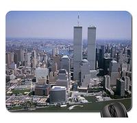 Gaming Mousepad, World Trade Center WTC New York City Twin Towers Tappetino per Mouse Liscia Tappetino da Gaming Bordi Cuciti Mouse Pad per Laptop Ufficio 25X30Cm