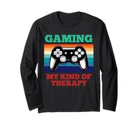 Gaming My Kind Of Therapy Retro Console Gamer Videogiochi Maglia a Manica