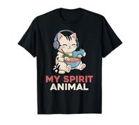 Gaming My Spirit Animal Kawaii Cat Ramen Funny Gamer Cat Maglietta