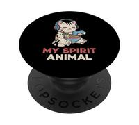 Gaming My Spirit Animal Kawaii Cat Ramen Funny Gamer Cat PopSockets PopGrip Adesivo