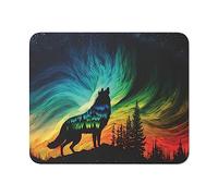 Gaming Pad, Aurora Borealis Wolf Northern Light Mountain Fire Mouse Pad Antipolvere Gaming Mousepad Antiscivolo Tappetini Mouse per Gaming Ufficio 25X30Cm