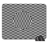 Gaming Pad, Optical Illusion Monochrome Geometric Black White Tappetino per Il Mouse da Gioco Personalizzato Tappetino da Gaming Confortevole Tappetino per Mouse per Gaming Ufficio 25X30Cm