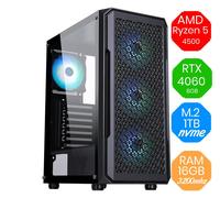 Gaming PC AMD RYZEN 5 4500 - Nvidia RTX 4060 8GB -RAM 16GB - M.2 1TB- Win11 RGB