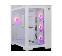 NOX XTREME PRODUCTS ASTRA- Semitorre Micro ATX;ATX, laterale e frontale in vetro temperato, ventilatori EASYLINK LED ARGB, fino a 10 ventole, grafiche di grandi dimensioni, USB 3.0, bianco