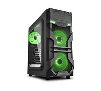 SHARKOON CASE VG7-W GREEN, ATX, 2XUSB2, 2XUSB3, 6 SLOTS, 2X120 LED FRONT 1X120 REAR, WINDOW ACRILIC, COLORE VERDE