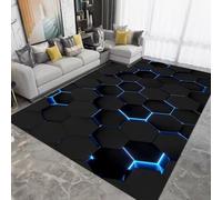 Gaming Room Rug,Tappeto da Gioco per Camera da Letto per Ragazzi, Tappeto Linee di luce Visione Illusione 3D, Flanella Tappeto Gaming Pavimento, Tappeto Sedia Gaming Adolescenti, 50x80 cm, Color 4