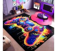 Gaming Rug For Boys Bedroom,120x160cm 3D Colorful Game Gamepad Carpets,Game Controller Carpet For Living Room Playroom,Anti-Slip Washable Boys Room Decor Floor Mat