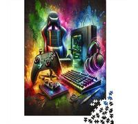 Gaming Setup Essentials 1000 Componenti Carta Spessa Puzzle Familiare Facile Da Pulire Sera Di Giochi in Famiglia Ore Di Intrattenimento Garantite 52x38cm/1000pcs