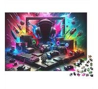 Gaming Setup Essentials Puzzle 1000 Pezzi Cartone Spesso Per Adolescenti 12-18, Puzzle Allenamento Mentale, Divertimento Vacanza, Regalo Anniversario Per Adolescenti 38x26cm/1000pcs