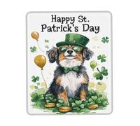 Gaming Tappetino Mouse, Australian Shepherd Dog Happy St. Patrick's Day Puppy Dog Tappetini per Il Mouse da Gioco Antiscivolo Tappetino Mouse Confortevole Mouse Pad per Mouse Notebook 25X30Cm