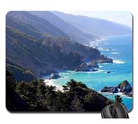 Gaming Tappetino Mouse, Big Sur California Pacific Coast Ocean Landscape Tappetino Mouse Gaming Personalizzato Tampone per Mouse Confortevole Tappetini per Il Mouse per Gaming Computer 25X30Cm