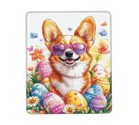 Gaming Tappetino Mouse, Corgi Dog Happy Easter Day Puppy Dog Tappetini per Il Mouse da Gioco Base in Gomma Tappetino Mouse Pad Antipolvere Tappeto Mouse per Casa Laptop 25X30Cm