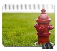 Gaming Tappetino Mouse, Dog Fire Hydrant Red Hydrant Pee Outdoors Grass Tappeto Mouse Bordi Cuciti Tappetini Mouse Antiscivolo Tampone per Mouse per Ufficio Gaming 25X30Cm