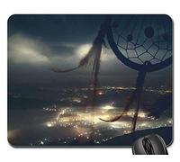 Gaming Tappetino Mouse, Dream Catcher City Night The Background Tappetini per Il Mouse da Gioco Ergonomico Gaming Pad Bordi Cuciti Tappetino Mouse per Gaming Ufficio 25X30Cm
