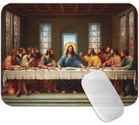 Gaming Tappetino Mouse Incontro, Tappetino Mouse Piccolo 35 x 30 cm L'Ultima Cena, Superficie in Microfibra per Scorrevolezza, Base Gomma Antiscivolo Mousepad, Ideale per Viaggio e Home Office M3-450