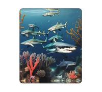 Gaming Tappetino Mouse, Sharks Under The Sea Tappetino Mouse Personalizzato Tappetino Mouse Pad Lavabile Tappetini Mouse per Gamers Laptop 25X30Cm