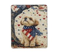 Gaming Tappetino Mouse, Shih Tzu Dog 4Th of July Independence Day Puppy Dog Tappetino Mouse Pad Multifunzionale Gaming Mousepad Personalizzato Tappetini per Il Mouse per Computer 25X30Cm