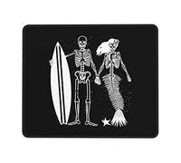 Gaming Tappetino Mouse, Surfer And Skull Mer-Maid Skeleton Tappetino per Mouse Confortevole Mousepad Antiscivolo Tappetino Mouse per Gamers Computer 25X30Cm