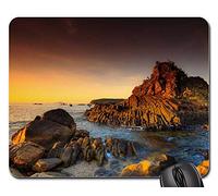 Gaming Tappetino Mouse, The Sea Rock Volcano Cliff Dungnham Three Zan Mouse Pad Liscia Tappeto Mouse Personalizzato Mousepad per Computer Laptop 25X30Cm