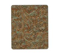 Gaming Tappetino Mouse, Tooled Leather Country Western Teal Tappetino Mouse Ergonomico Tappetino Mouse Pad Confortevole Tappetino Mouse Gaming per Casa Gaming 25X30Cm