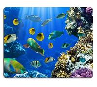 Gaming Tappetino Mouse, Tropical Fish On A Coral Reef Mouse Pad Pratica Tappeto Mouse Lavabile Tappetini Mouse per Pc Gamers 25X30Cm