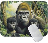 Gaming Tappetino Mouse Verde, Tappetino Mouse Piccolo 23 x 18 cm Gorilla, Superficie in Microfibra per Scorrevolezza, Base Gomma Antiscivolo, Bordi Rinforzati, Ideale per Viaggio e Home Office M3-356