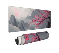 Gaming Tappetino Mouse XXL 900x300mm Mouse Pad XXL, Grande Fiori rosa Tappetino per Mouse Gaming, con Bordi Cuciti e Base in Gomma Antiscivolo, Migliora la Velocità, per Gioco, PC, Ufficio T2666