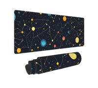 Gaming Tappetino Mouse XXL 900x500mm Mouse Pad XXL, Grande Cielo stellato nero Tappetino per Mouse Gaming, con Bordi Cuciti e Base in Gomma Antiscivolo, Migliora la Velocità, per PC, Ufficio T10956